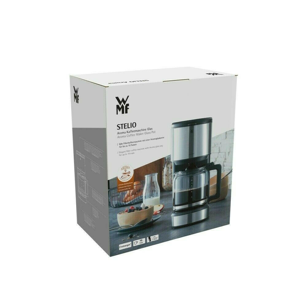 WMF STELIO Aroma Filterkaffeemaschine, 10 Tassen, Silber.