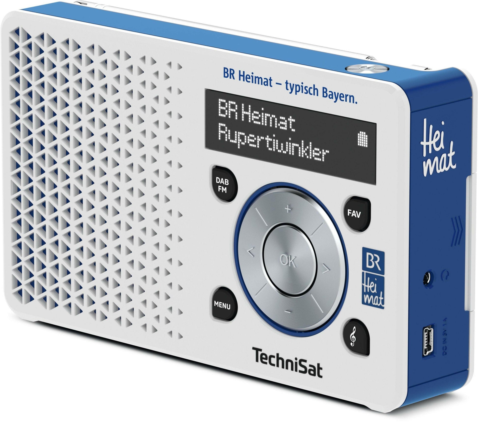 TechniSat DIGITRADIO 1 BR Heimat DAB Radio tragbar weiß/blau.