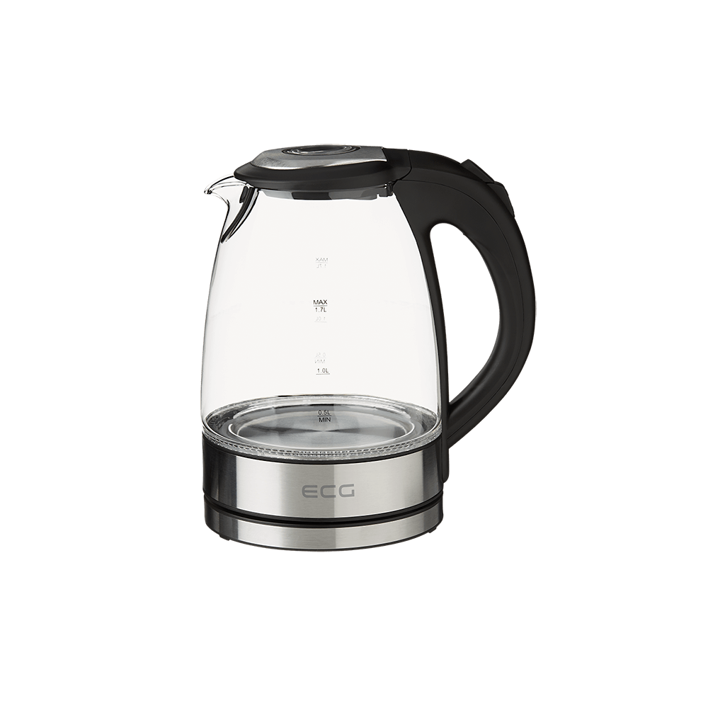 ECG RK 1776 Wasserkocher 1,7L 2200W Glas mit LED-Beleuchtung.