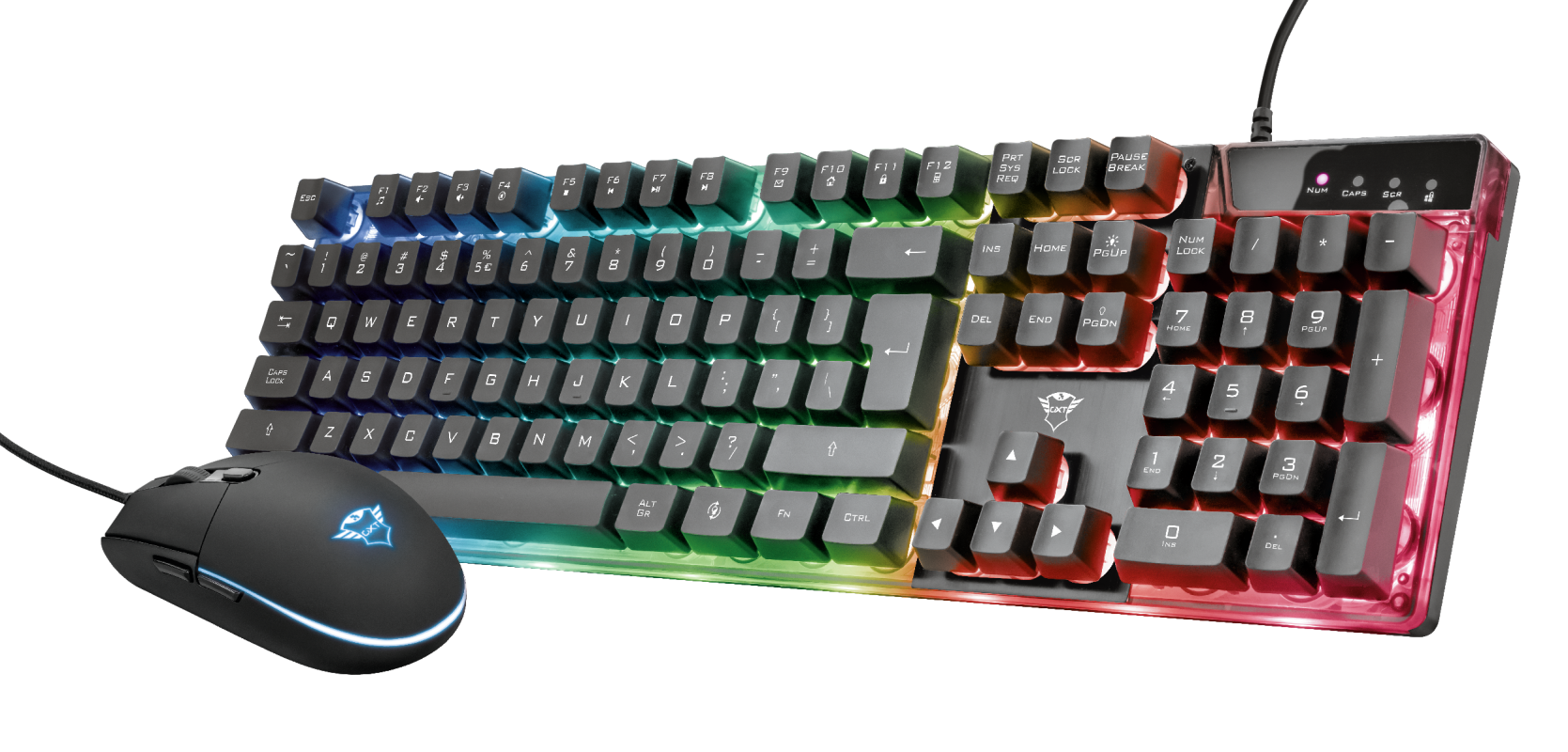 Trust GXT 838 Azor Gaming Tastatur & Maus Set, QWERTZ, LED.