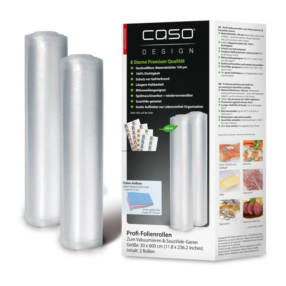 CASO 1222 Vakuumierfolien 30x600 cm BPA-frei, reißfest.