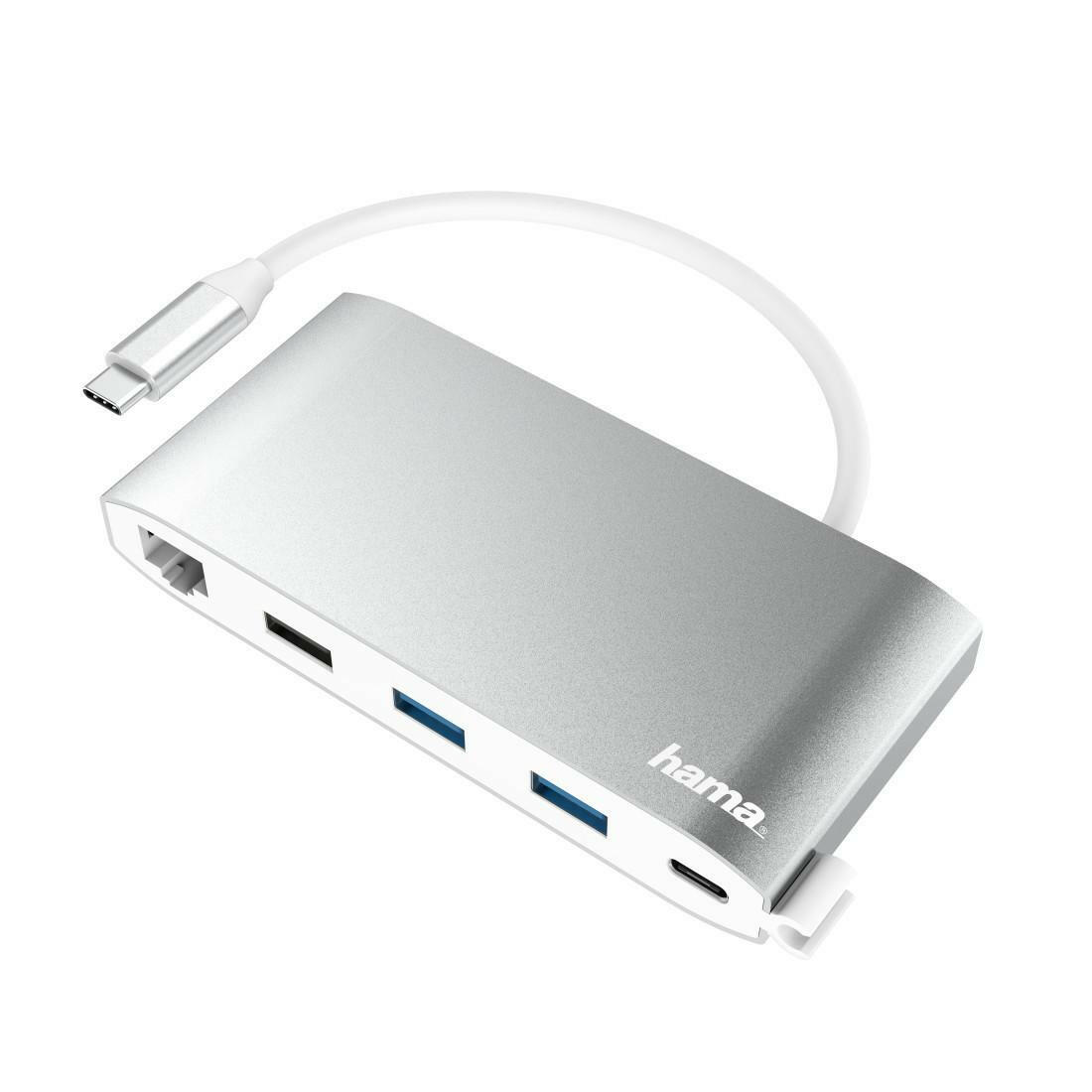 Hama USB C Hub 8in1 Dockingstation HDMI 4K VGA USB-A LAN.