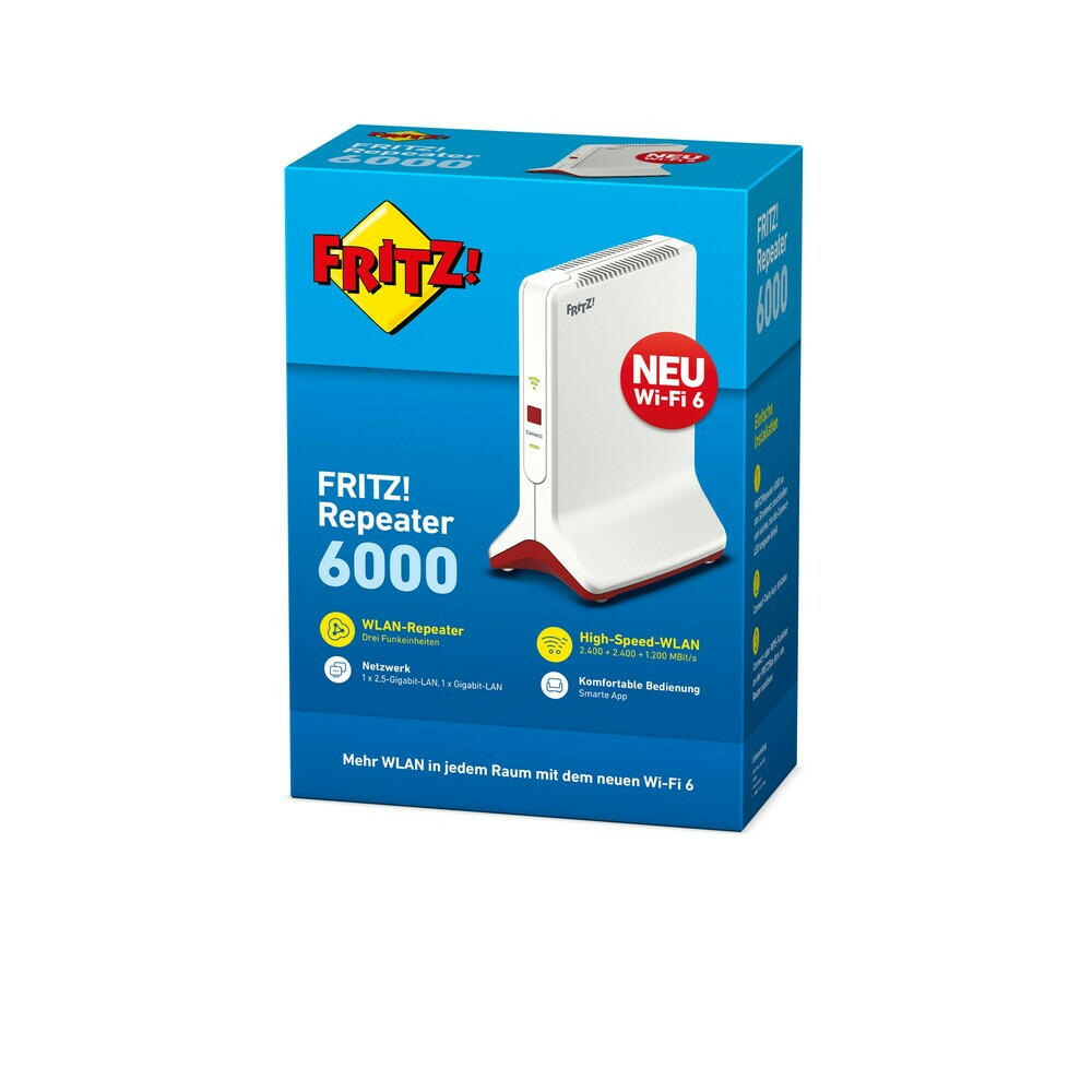 AVM FRITZ!Repeater 6000 - WiFi 6, 6.000 MBit/s WLAN-Repeater.