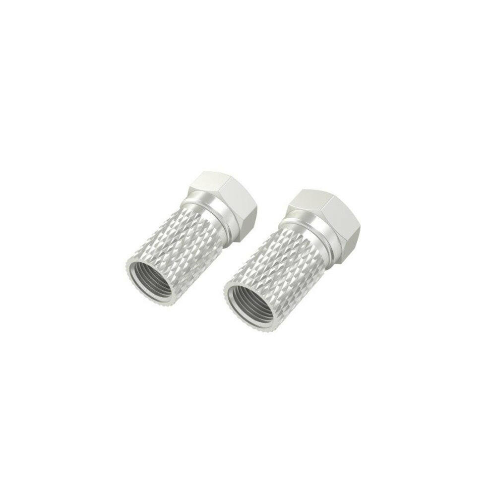 Hama F-Stecker 6,5 mm schraubbar, 2 Stück für SAT-Kabel.