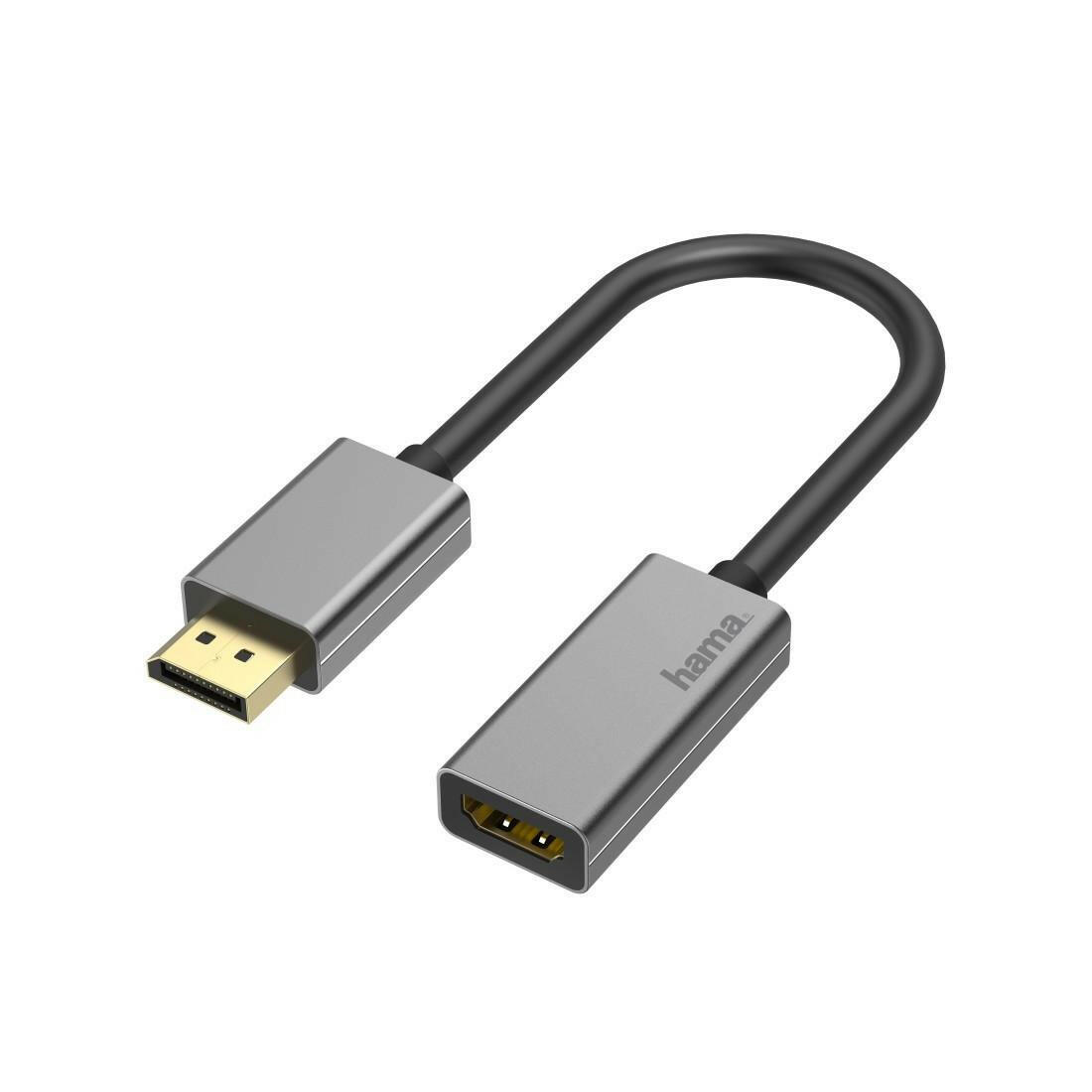 Hama DisplayPort auf HDMI Adapter 4K 60Hz Alu Video-Adapter.