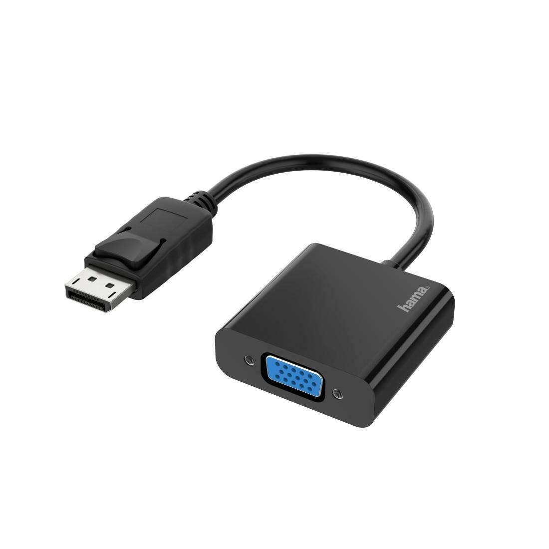 Hama DisplayPort auf VGA Adapter, Full HD 1080p, Schwarz.