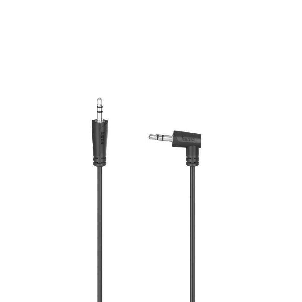 Hama 3,5 mm Klinkenkabel 0,5 m abgewinkelt, schwarz.