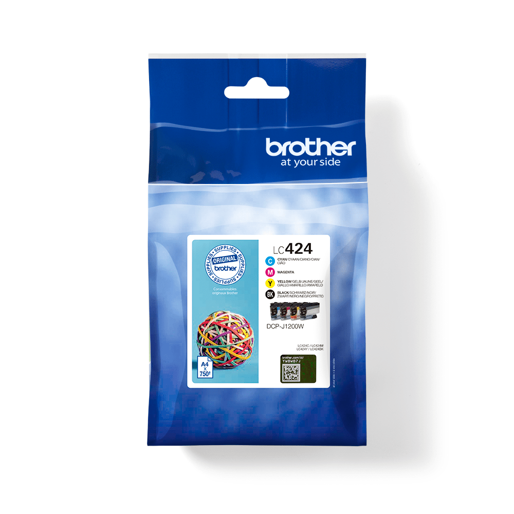 BROTHER LC424 MultiPack Druckerpatrone, 750 Seiten, 4 Farben.