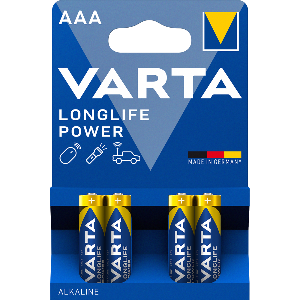 Varta LONGLIFE Power AAA Batterien 4er Blister - 1,5V.