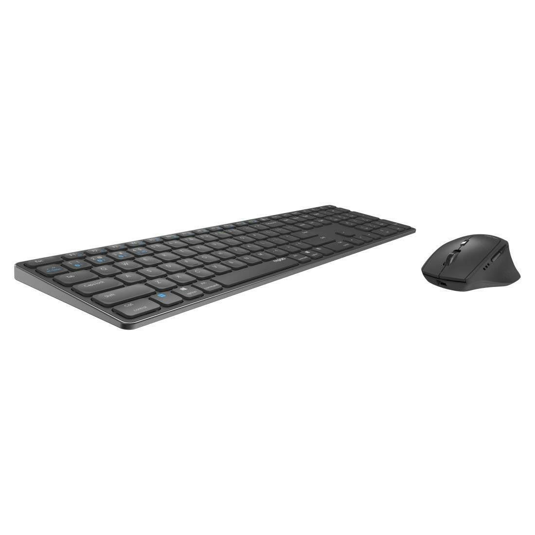 Rapoo 9800M kabelloses Tastatur-Maus-Set 1600 DPI DE-Layout.
