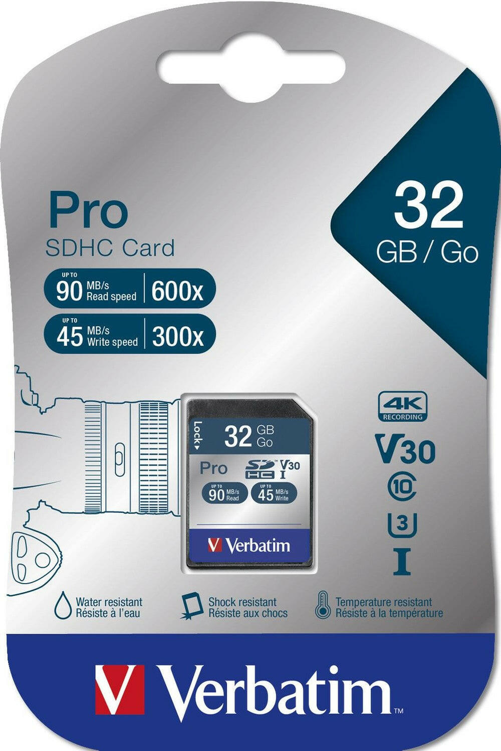 Verbatim Pro 32GB SDHC Class 10 Flash Card Black.