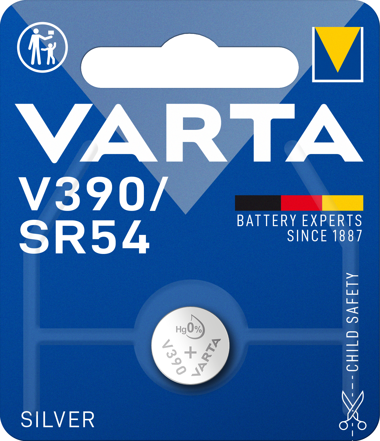 Varta V390/SR54 Knopfzelle, 1 Stück, 1,55V Silber.