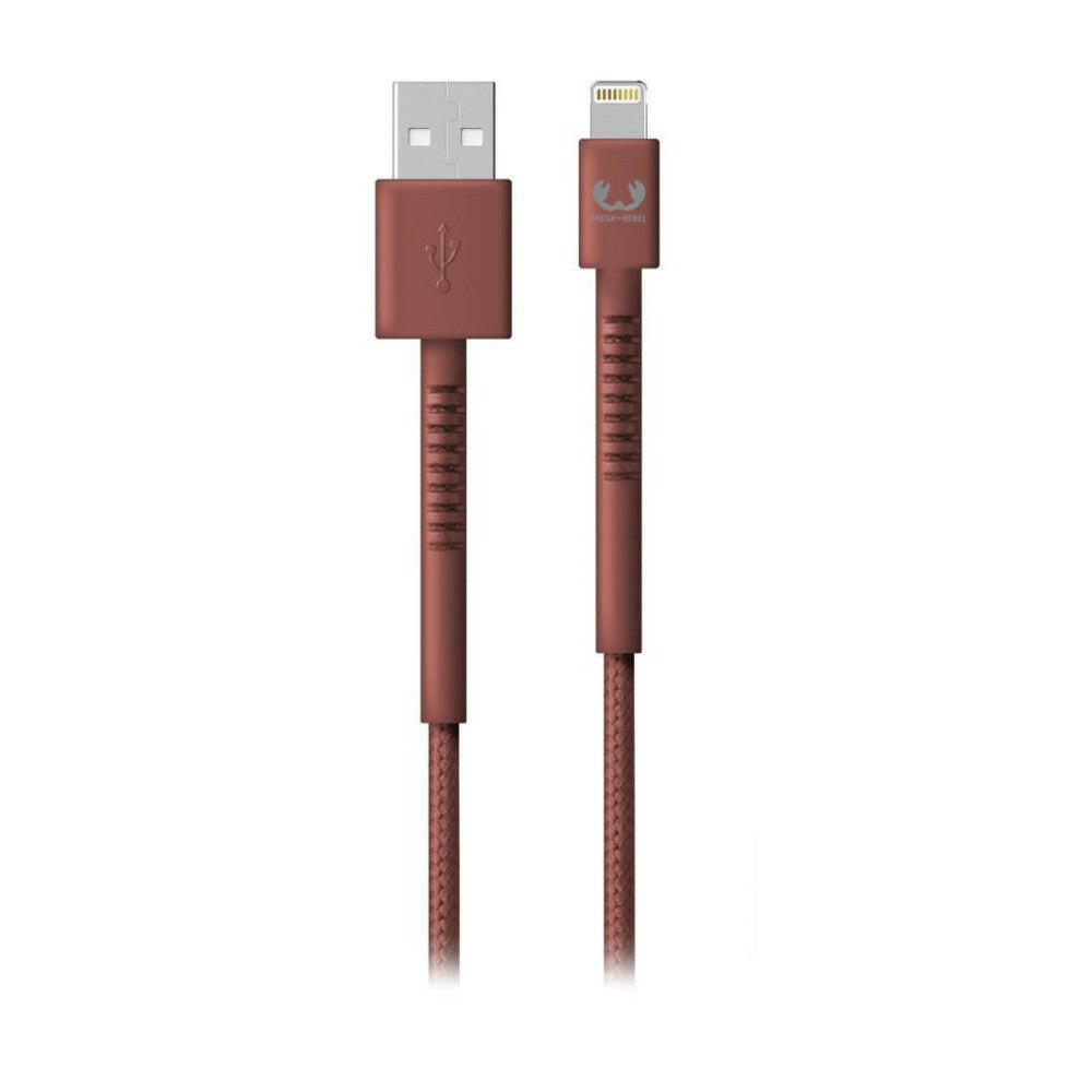Hama Lightning-Kabel 2m Fabriq Safari Red, beidseitig.