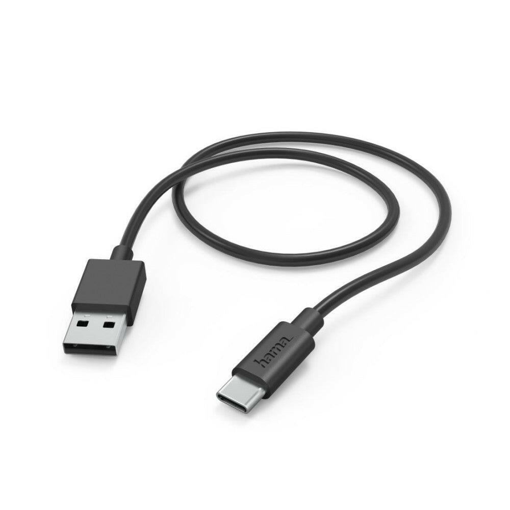 Hama USB-A auf USB-C Ladekabel, 1m, Schwarz, Schnellladung.