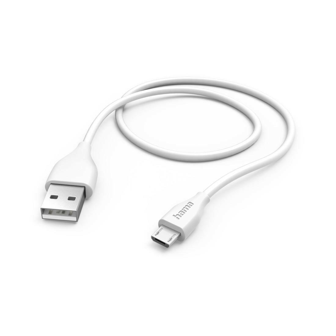 Hama USB-Ladekabel, 1,5m, Weiß - Schnellladung, High-Speed.