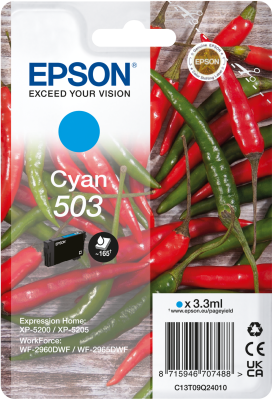 Epson 503 Chili Cyan Tinte, Original, XP-5200/5205, 165.