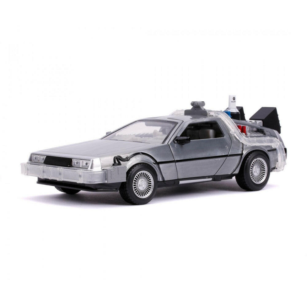 Jada Toys DeLorean DMC-12 1:24 Modellauto mit Lichtfunktion.