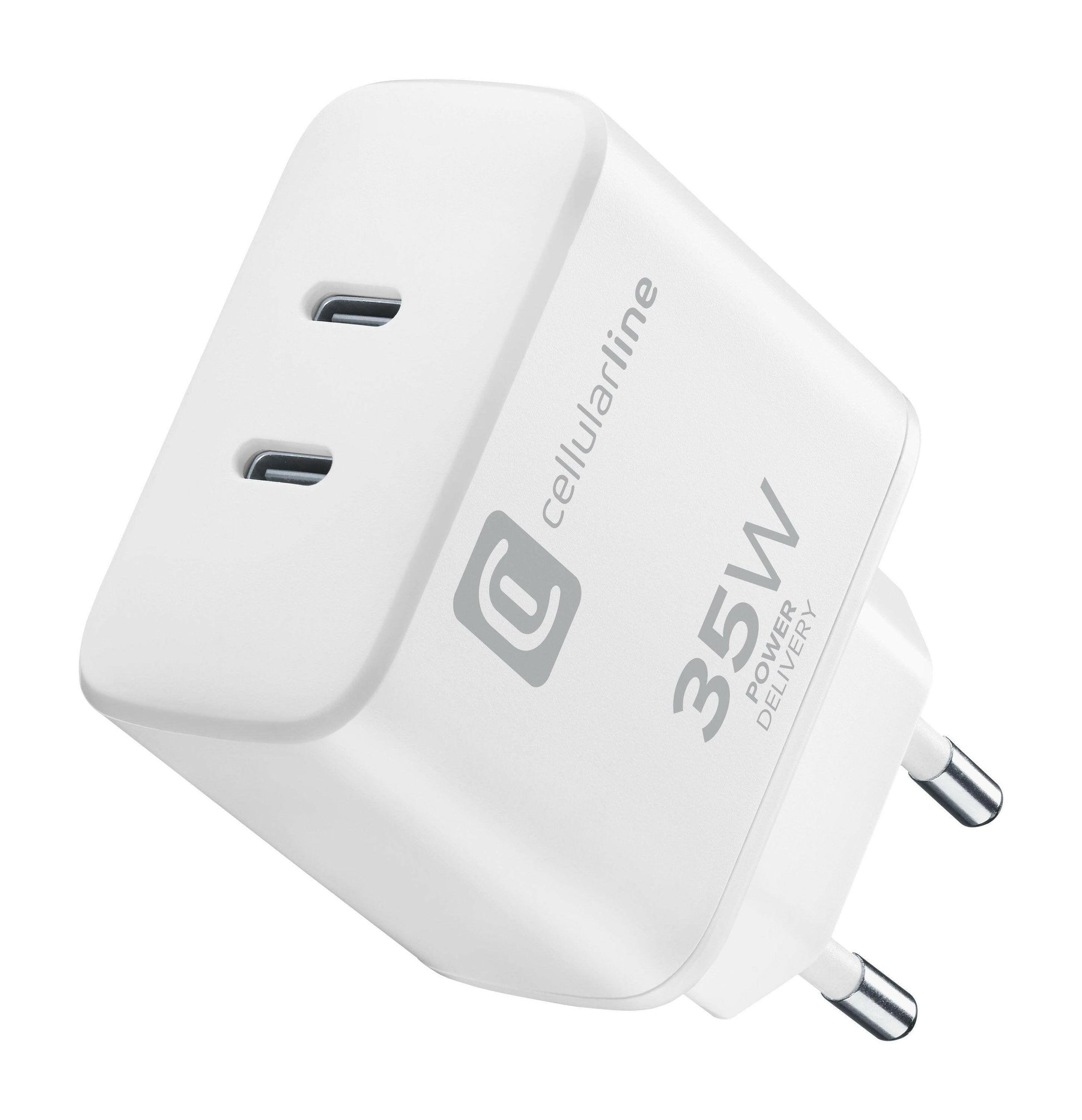 Cellularline Dual Port Charger 35W USB-C White.