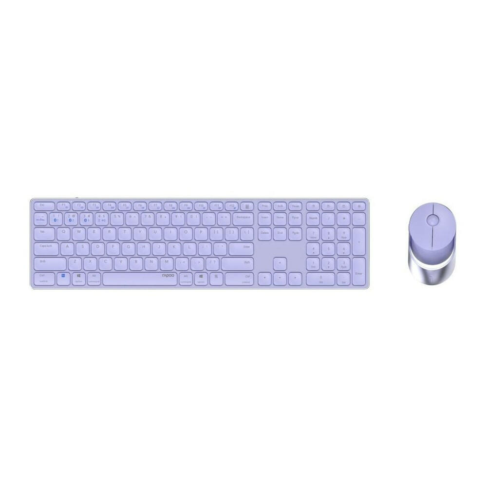 Rapoo 9850M kabelloses Tastatur-Maus Set, QWERTZ, lila.