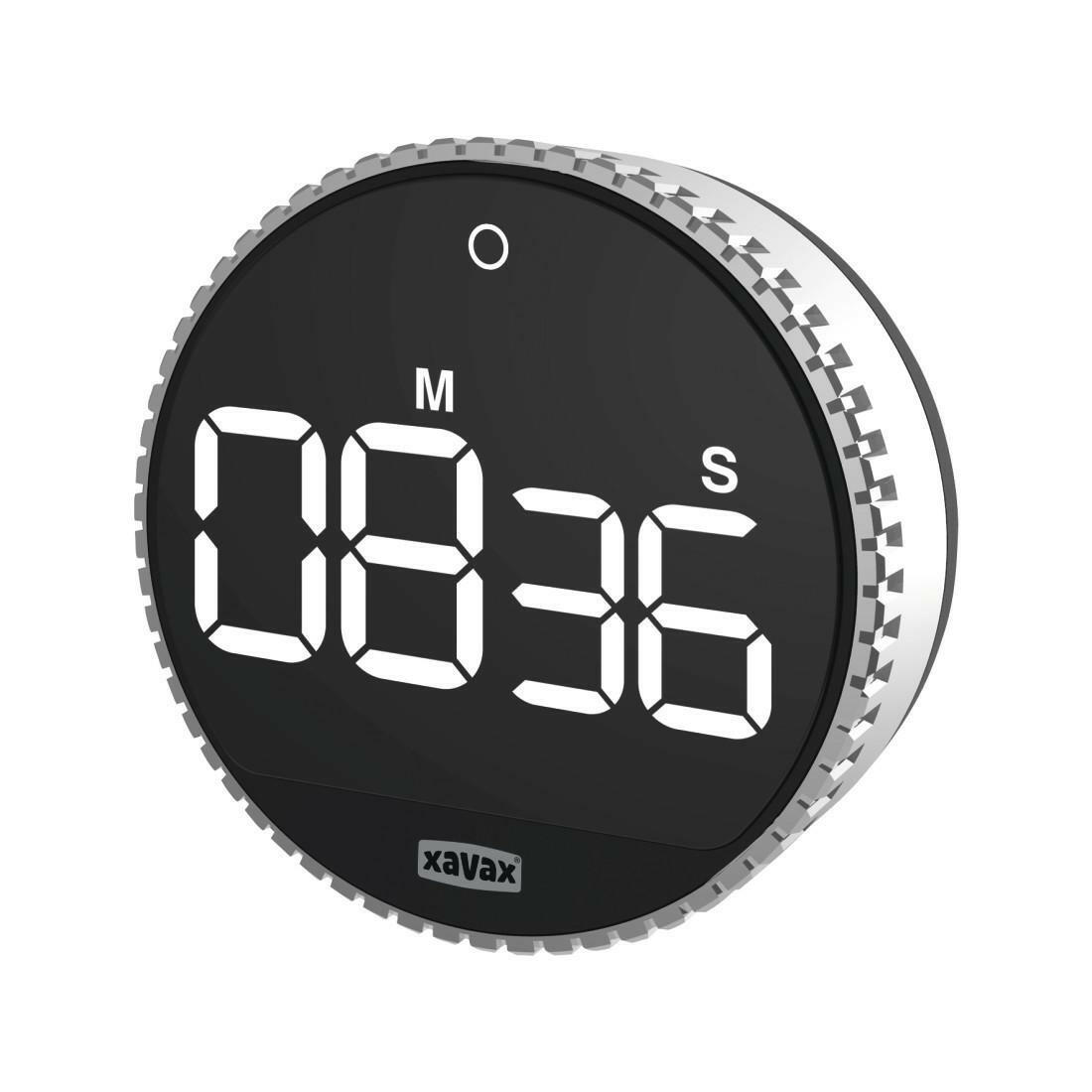 Xavax Timer "Rotation" Digital Wecker - Silber/Schwarz.