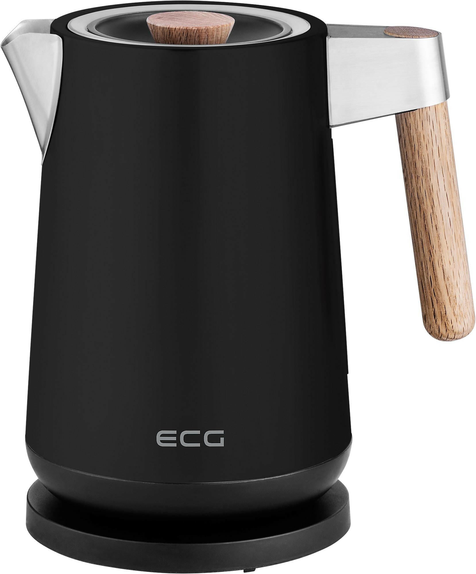 ECG RK 1768 Strix Timber Black Wasserkocher 1,7L Edelstahl.