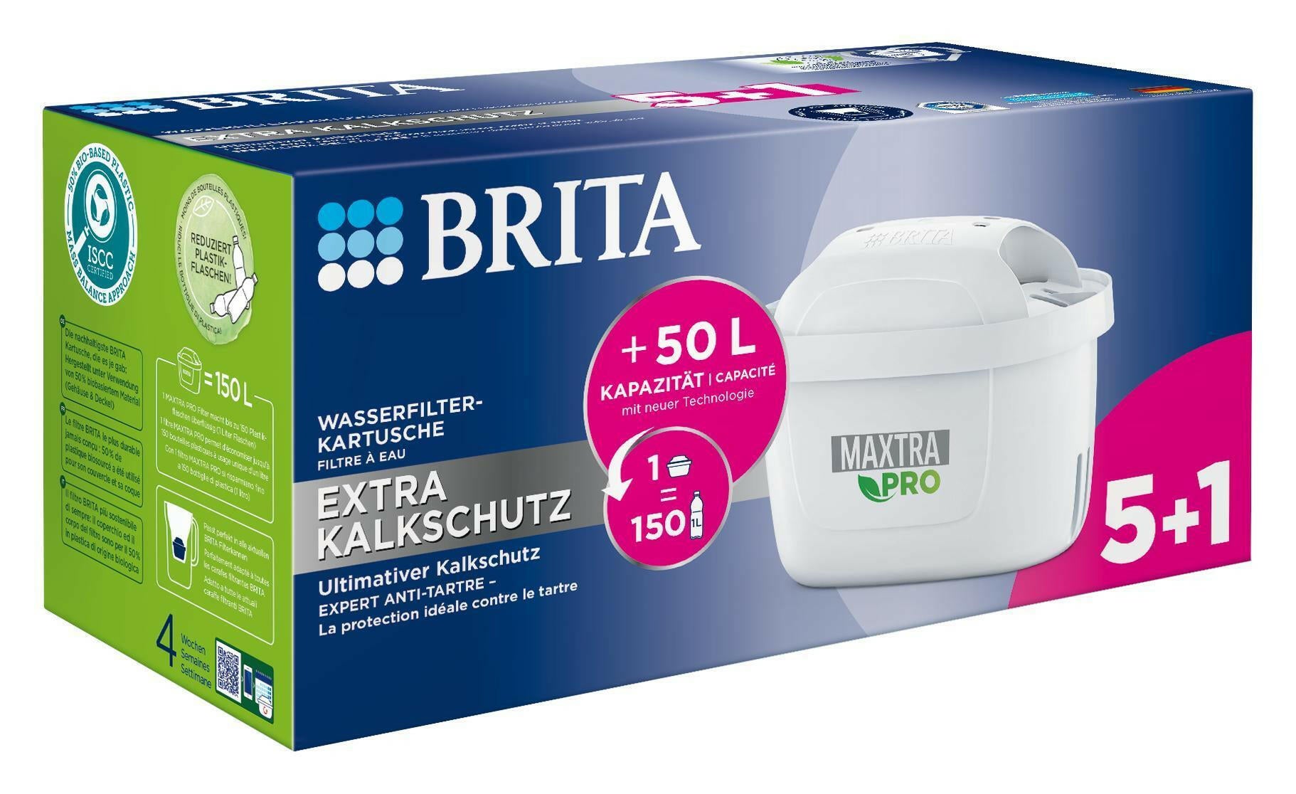 Brita MAXTRA Pro Extra Kalkschutzwasserfilter Pack 5 +1.