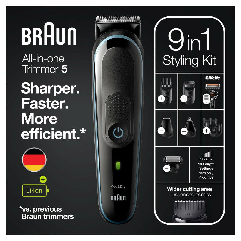 Braun MGK5380 9-in-1 Barttrimmer & Haarschneider für Herren.