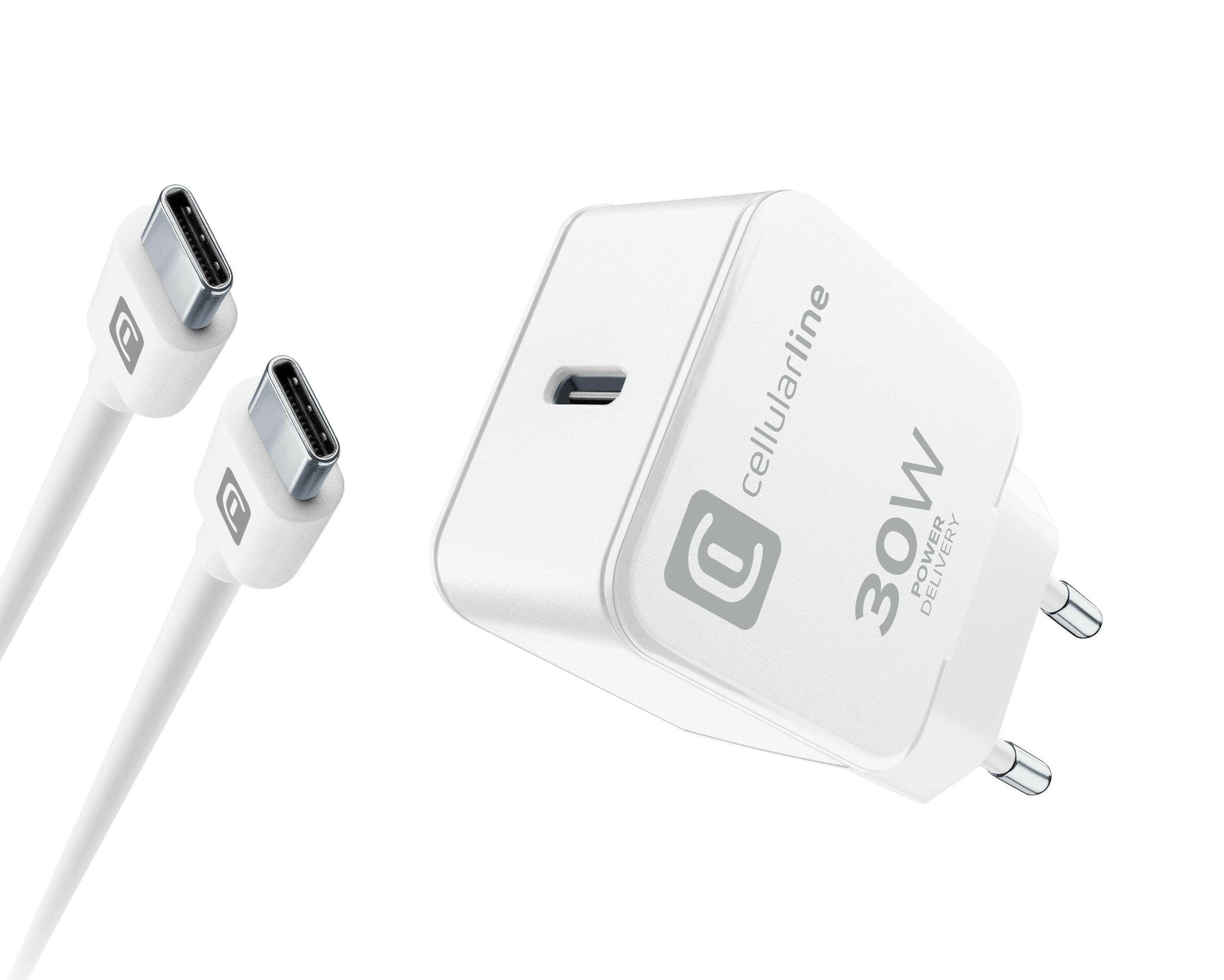 CellularLine 30W USB-C Charger Kit für Apple, 1m Kabel.