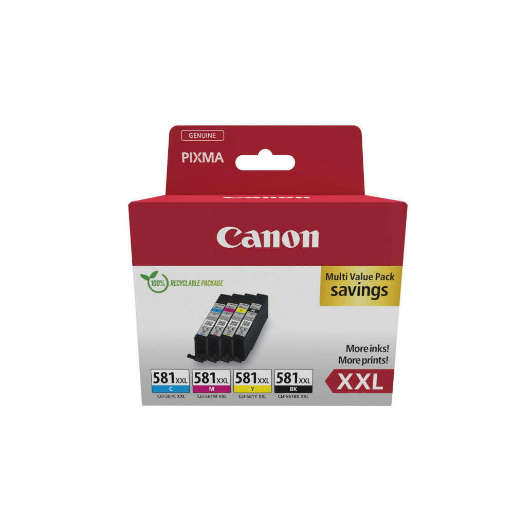 Canon CLI-581 XXL Tintenpatronen Multipack, 4 Farben.