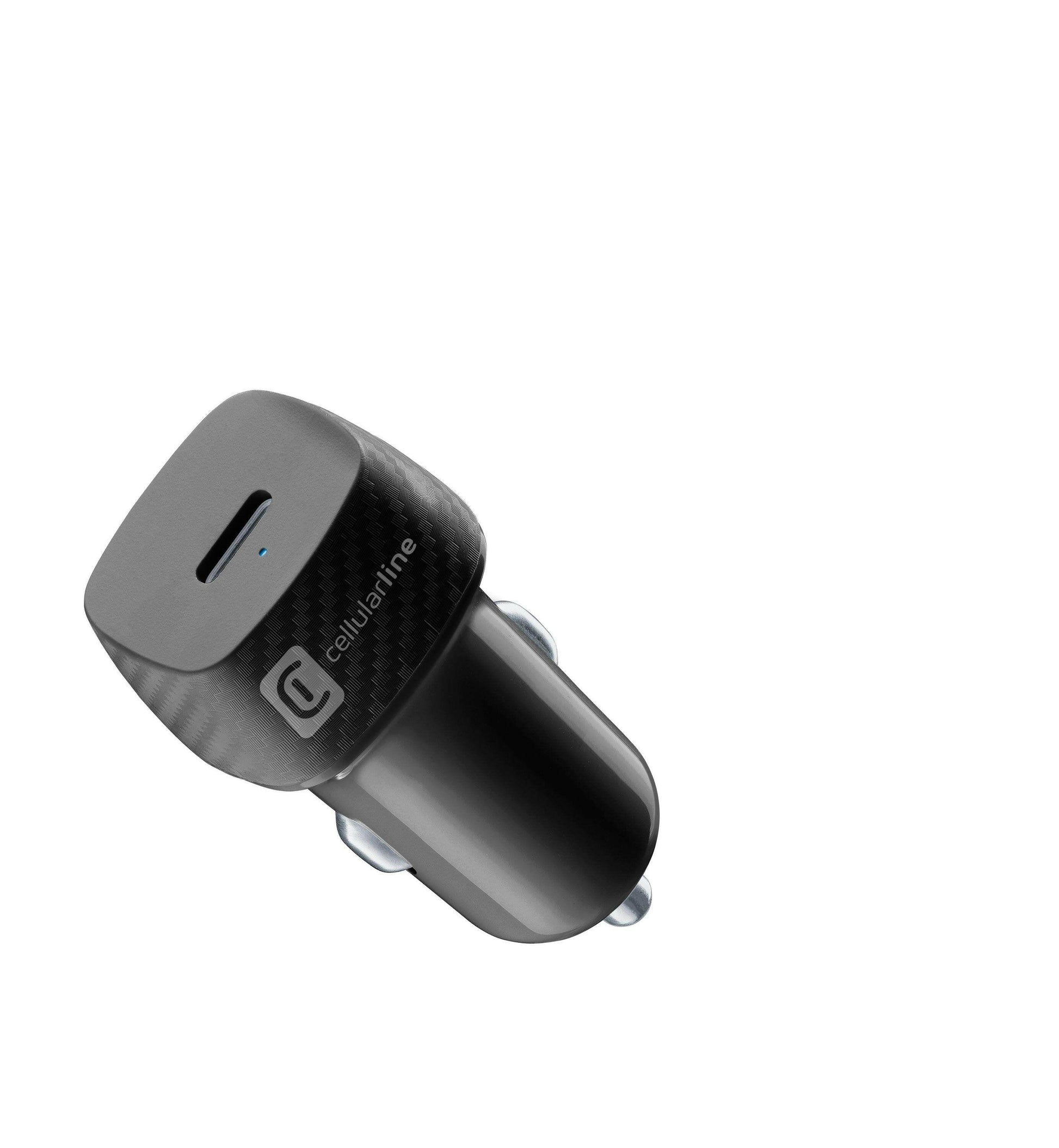 Cellularline USB-C Autoladegerät 20W mit Schutz Schwarz.