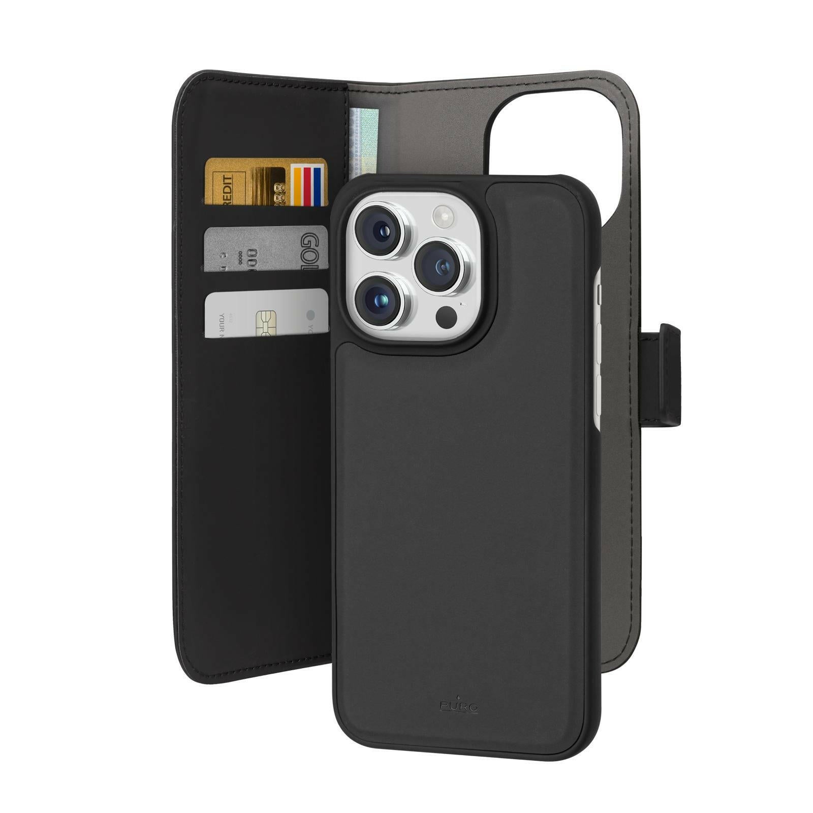 SBS Wallet Detachable Case iPhone 15 Pro Max, Schwarz.