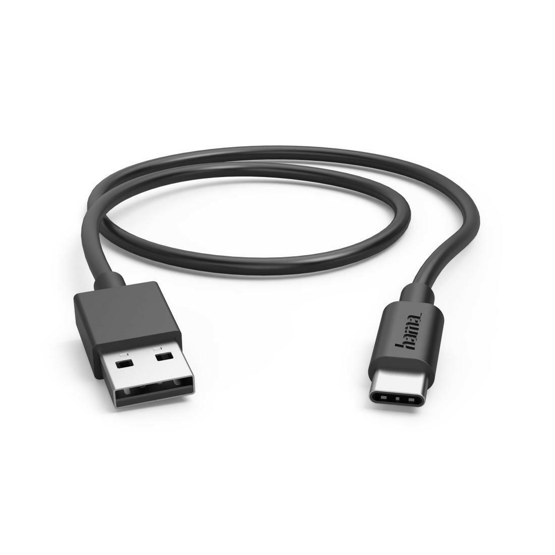 Hama USB-A auf USB-C Ladekabel 0,5m Schwarz.
