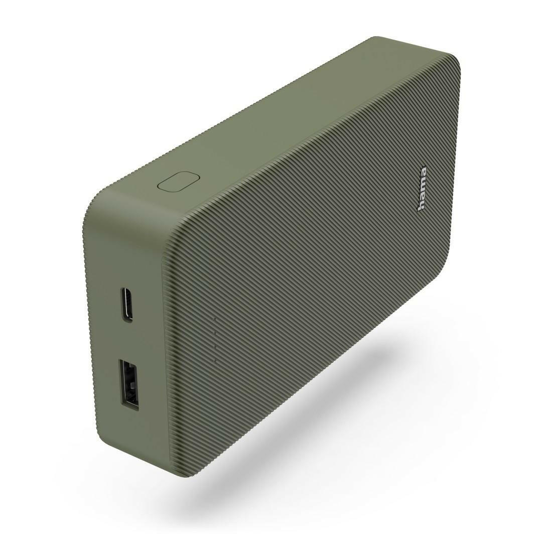 Hama Powerbank Colour 20 20000mAh: Grünes Power Pack mit 2.