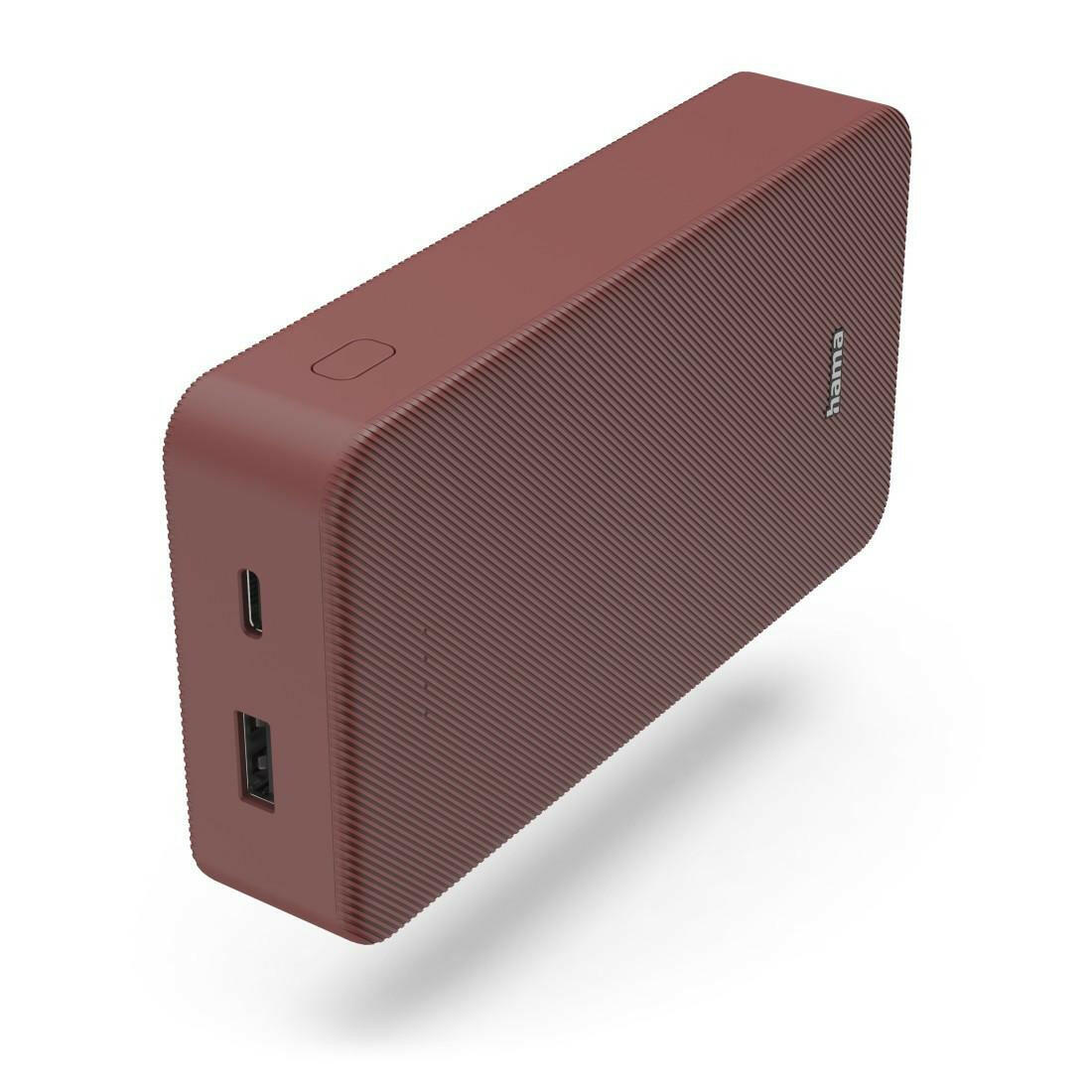Hama Power Pack "Colour 20" 20000mAh USB-C USB-A Rot.