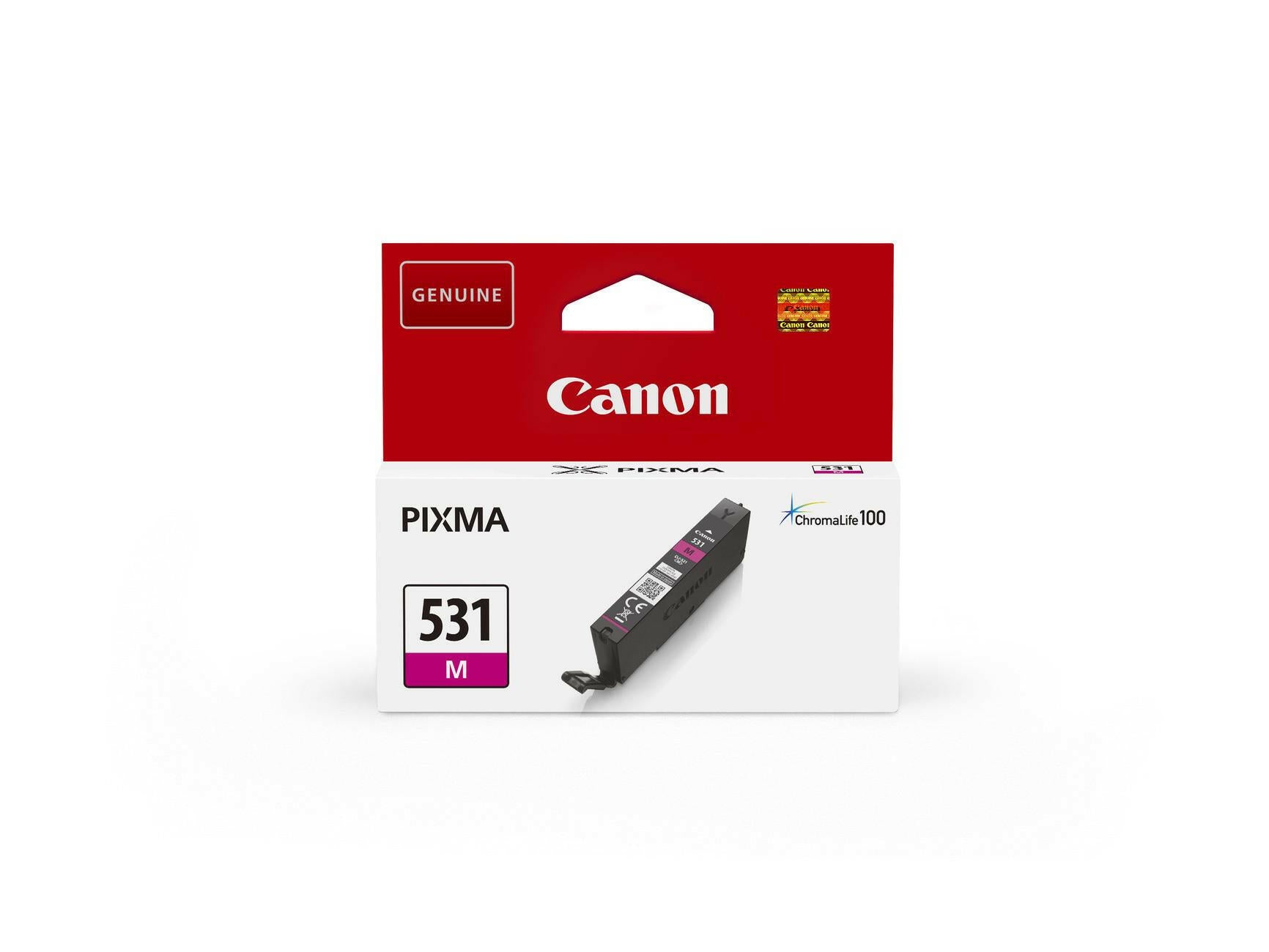 Canon CLI-531 Magenta Ink Cartridge - Genuine - 475 Pages.