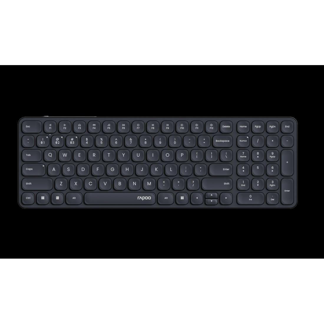 Rapoo E9310M kabellose Tastatur QWERTZ DE, Aluminium, 12.
