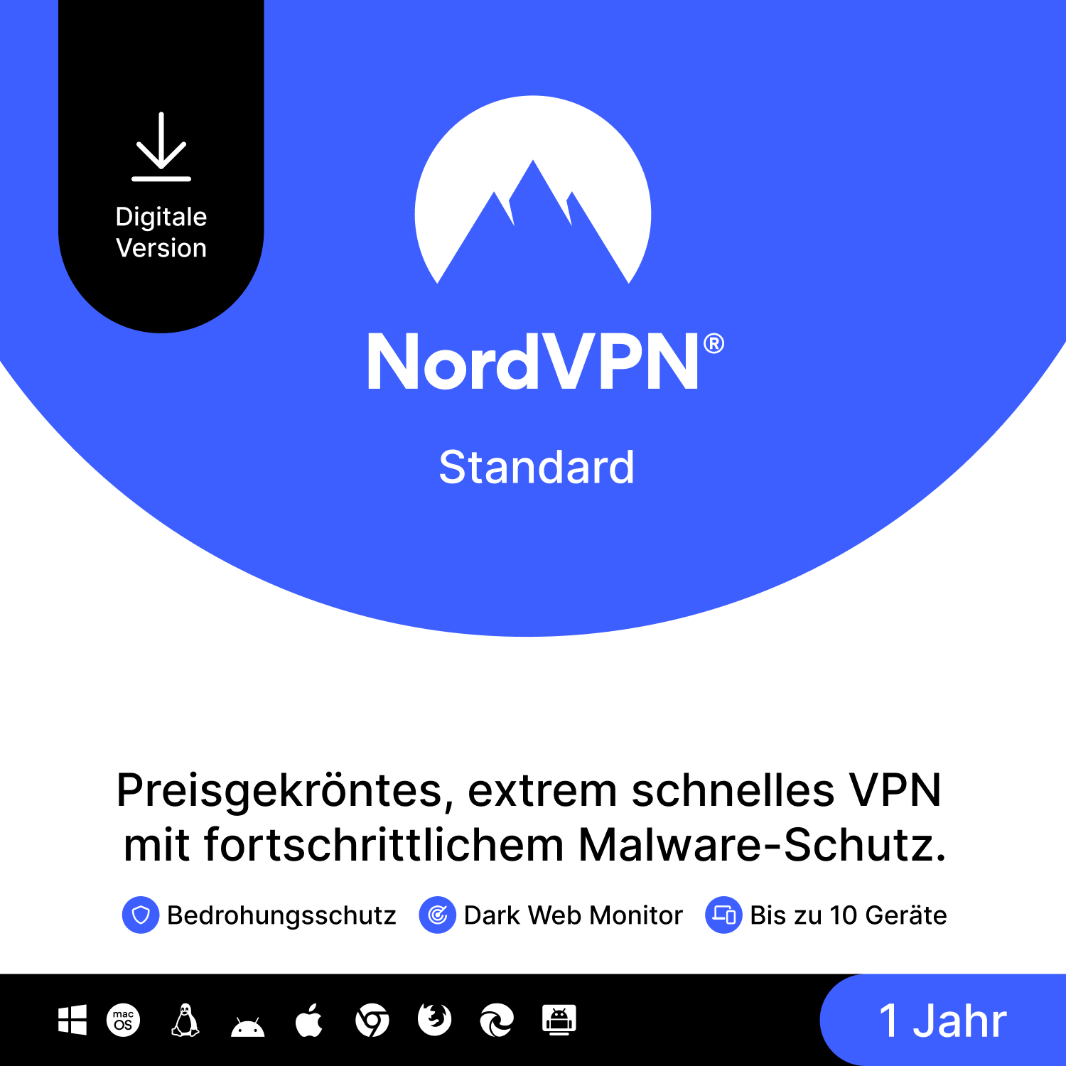 NordVPN Sicherheitssoftware 10 Geräte 1 Jahr - Schutz für - TRONYQ