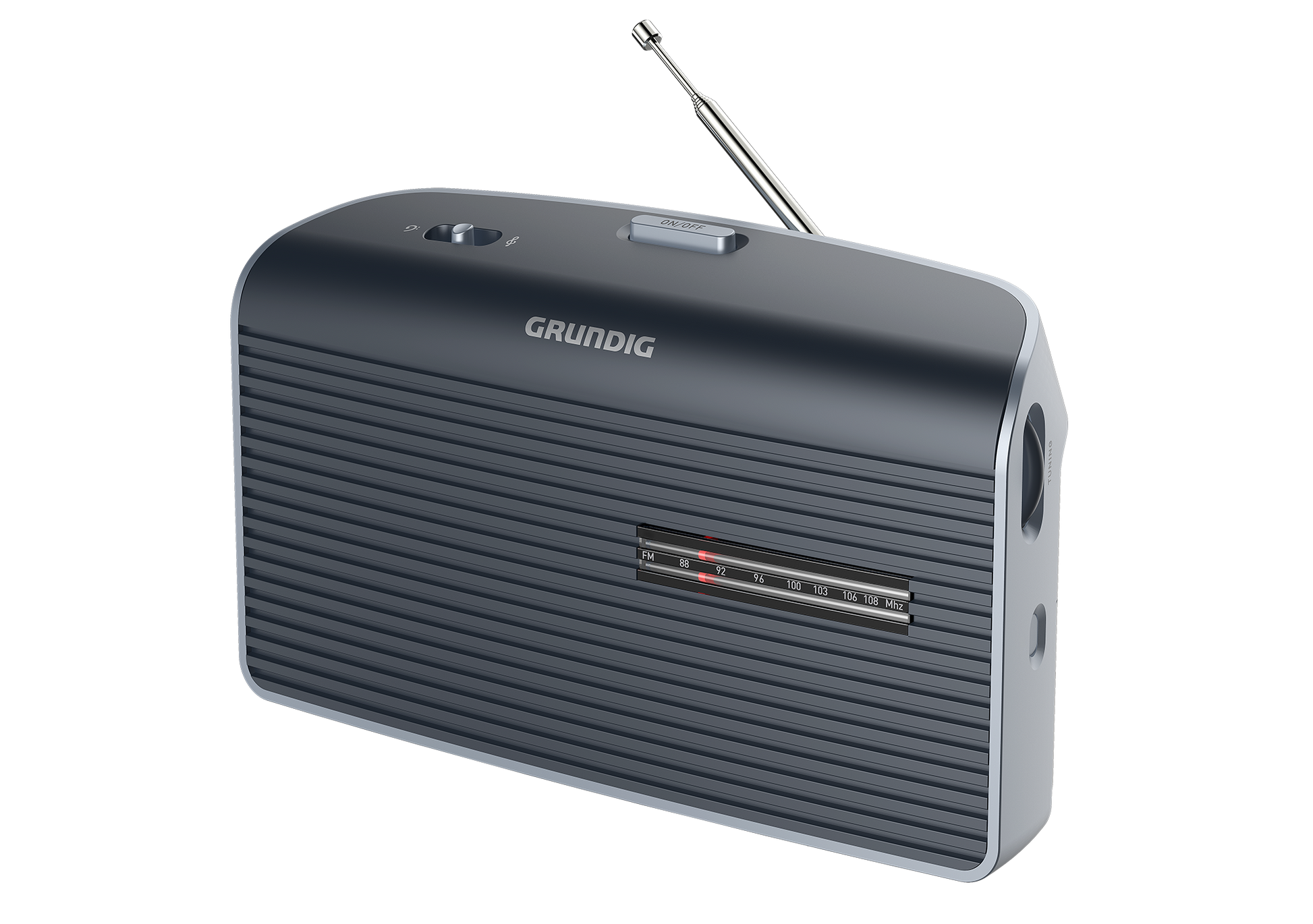 Grundig Music 60X G Radio UKW mit Lautsprecher, Grau.