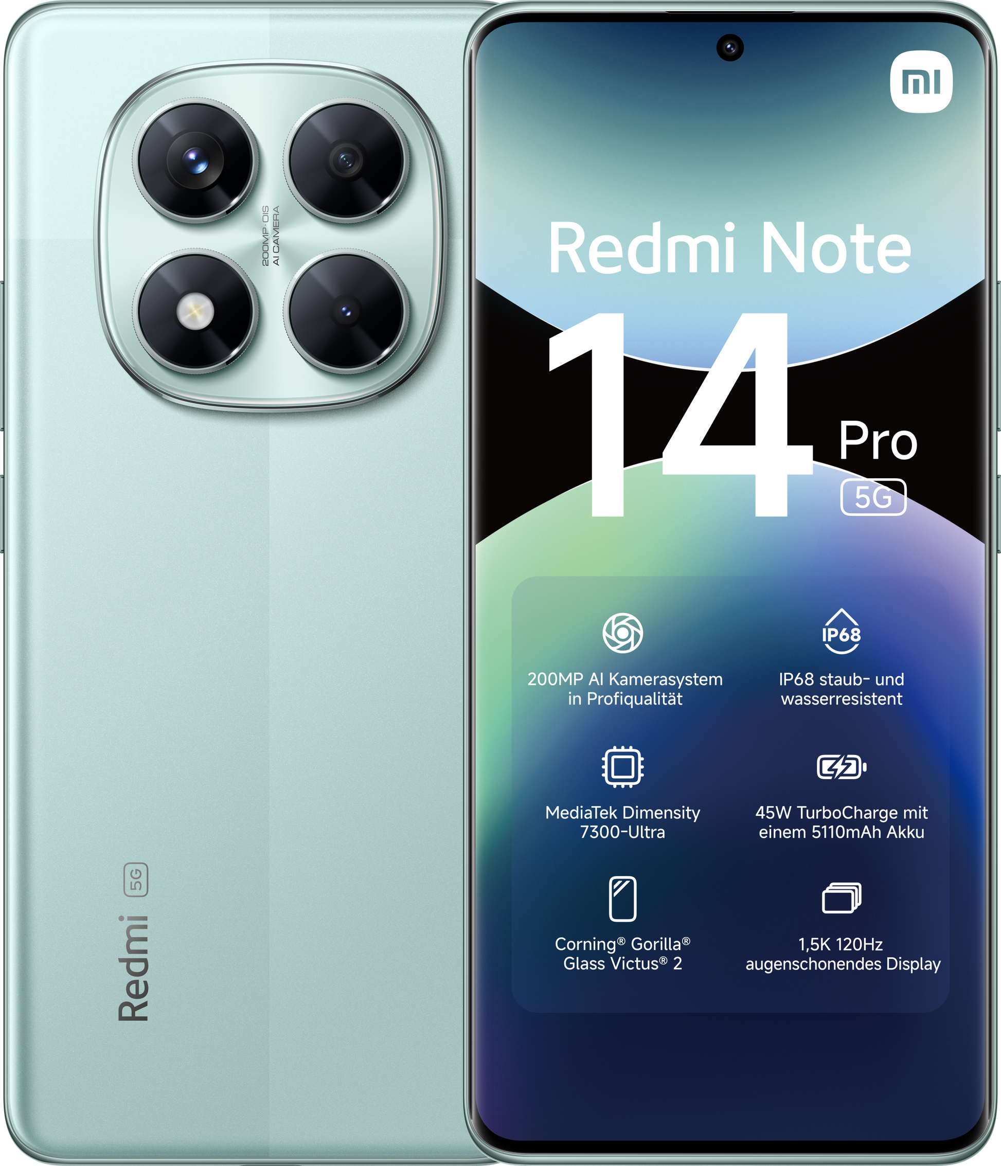 Xiaomi Redmi Note 14 Pro 5G 256GB Dual-SIM Coral Green.