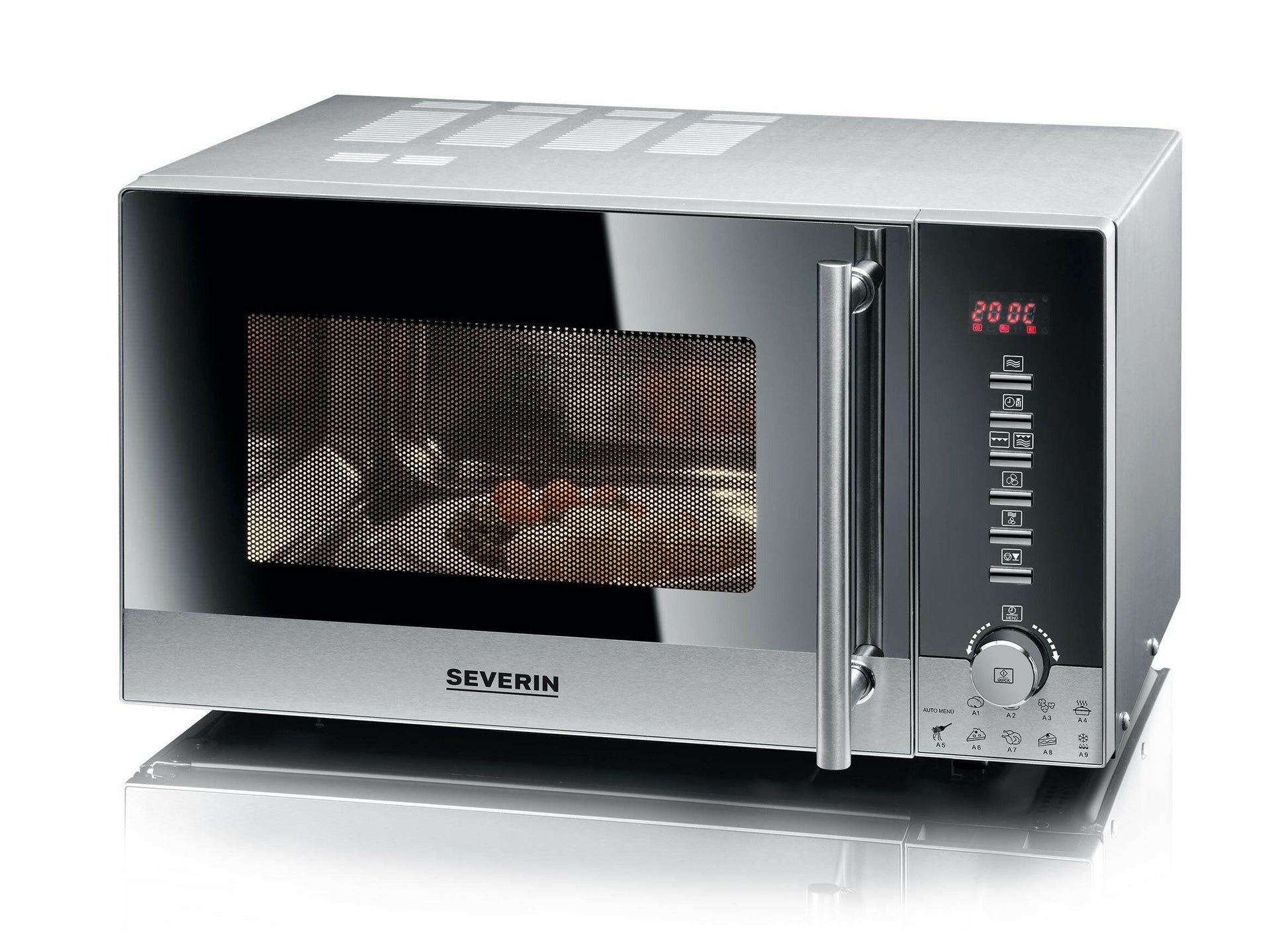 Severin MW 9285 Mikrowelle 25 l 900 W Schwarz Edelstahl.