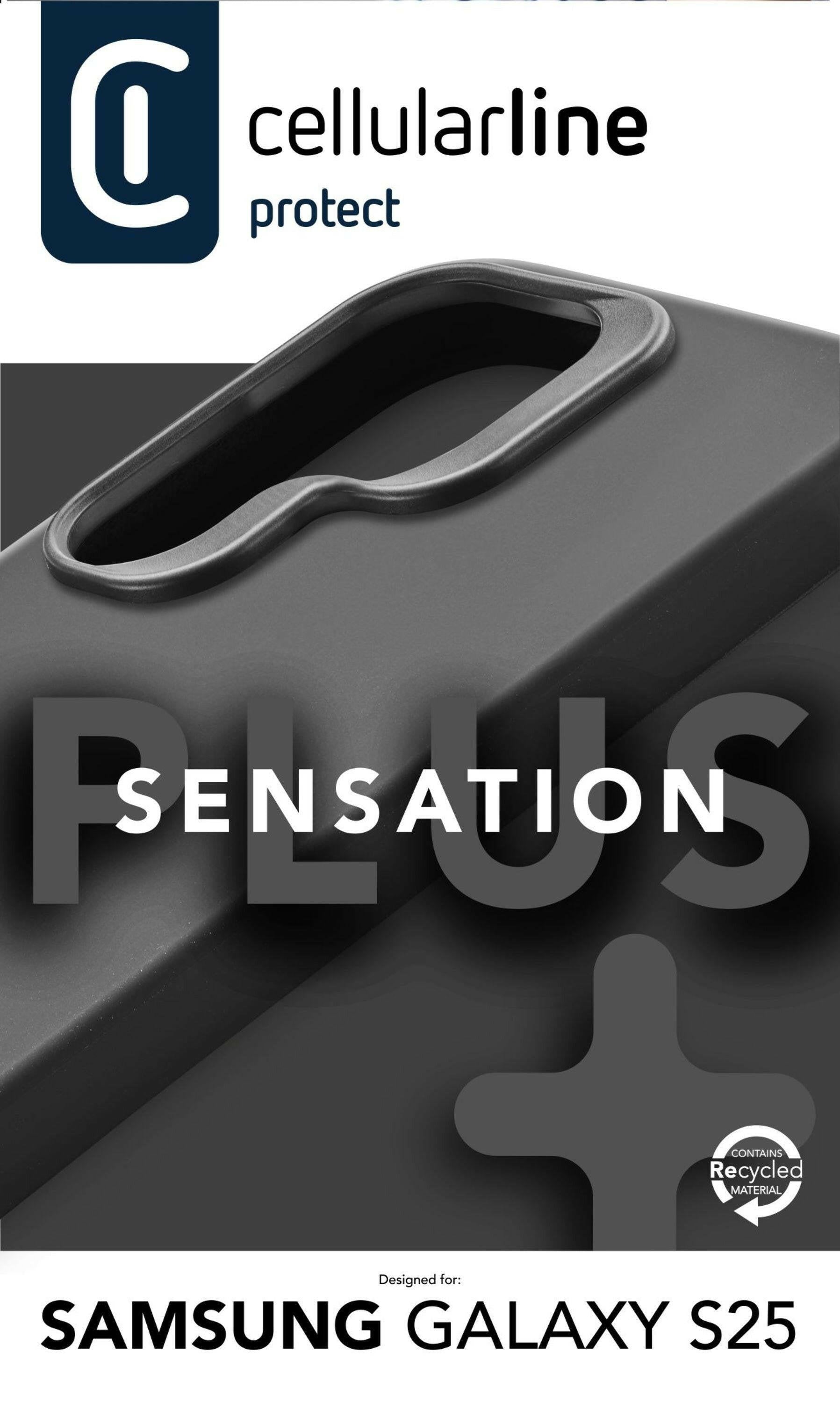 Cellularline Galaxy S25 Case Black - Monochromatisches Cover.