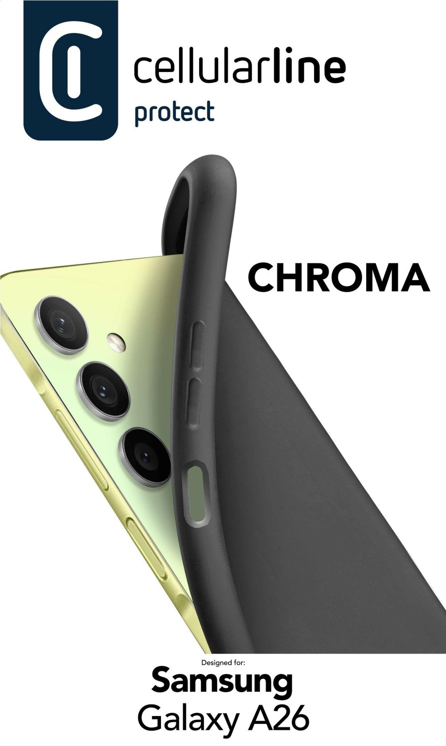 Cellularline Chroma Case für Samsung A26 5G, Schwarz.