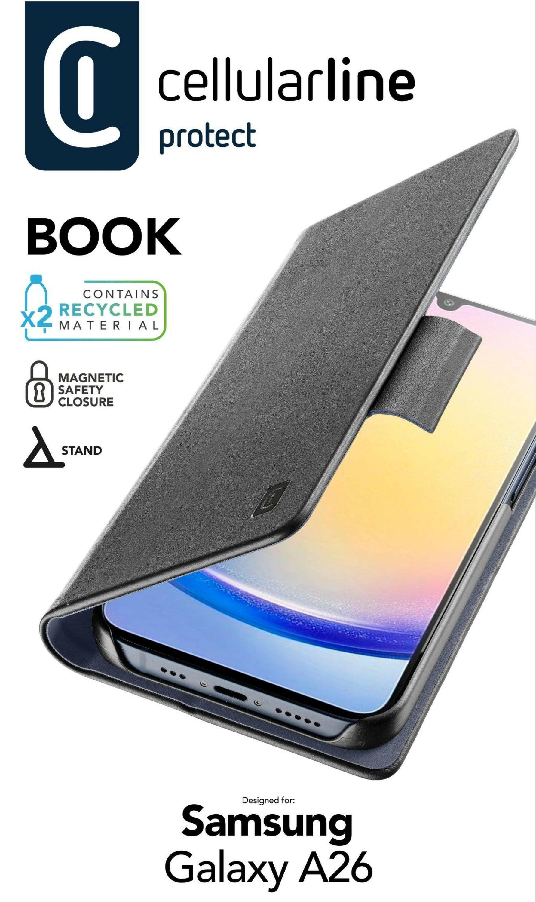 Cellularline Wallet Case für Samsung A26 5G - Schwarz.