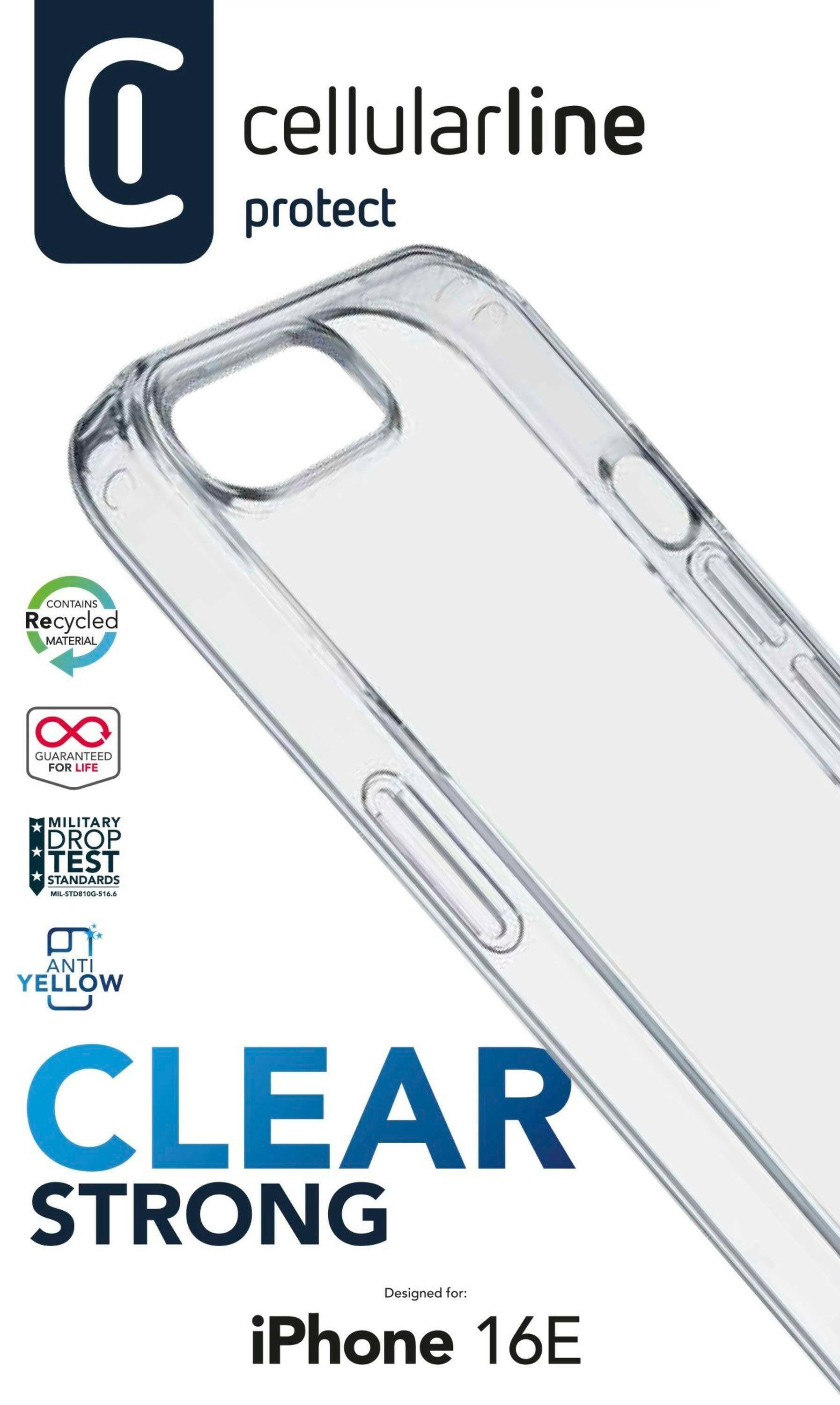 Cellularline Clear Case für iPhone SE (2025), transparent.