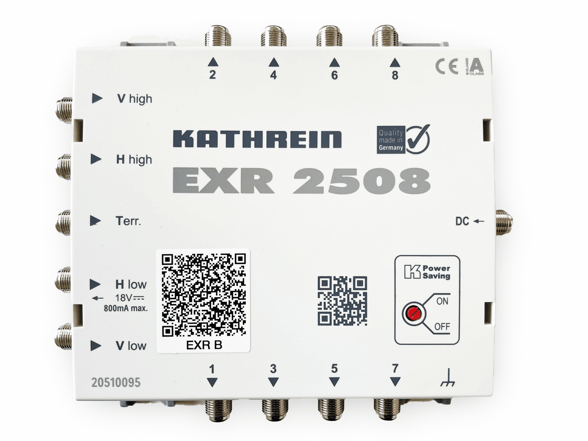 Kathrein EXR 2508 Kaskaden-Multischalter für 8 Teilnehmer.