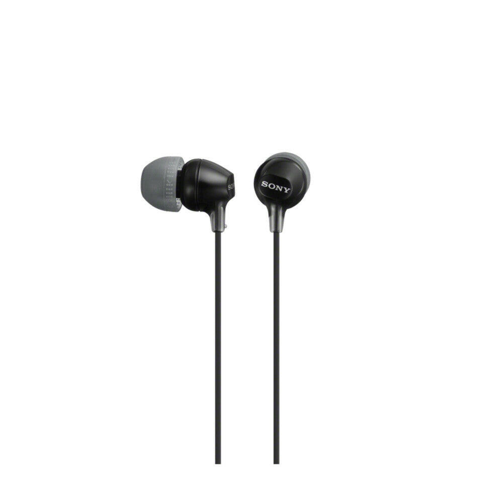Sony MDR-EX15AP In-Ear-Kopfhörer mit Mikrofon, Schwarz.