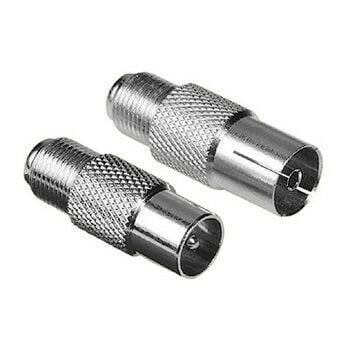 Hama SAT Adapter 2er Set F-Kupplung Koax-Stecker/Kupplung.