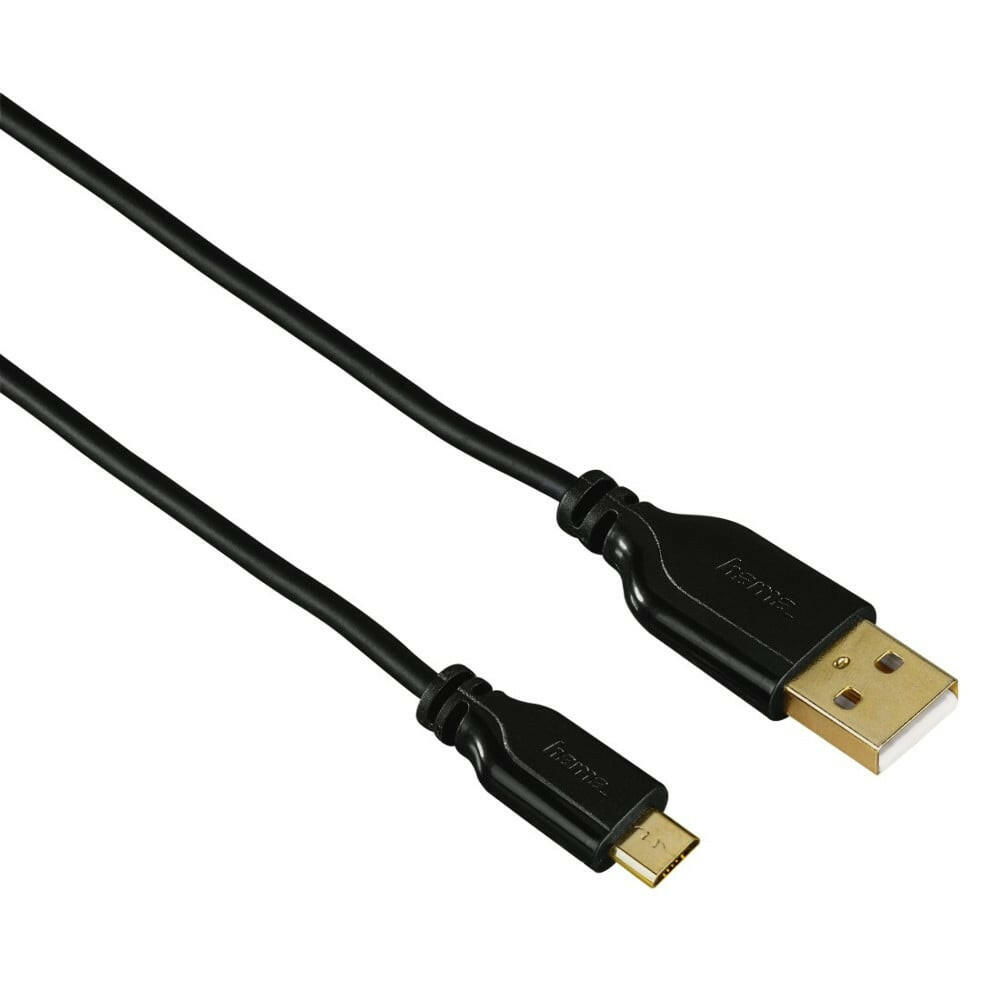 Hama USB 2.0-A/USB 2.0 Micro-B 0,75 m Schwarz Gold - Kabel.