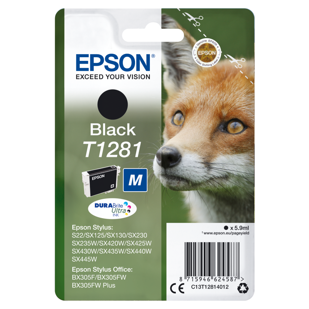 Epson T1281 Fuchs Black Tinte - 1,59ml - für.