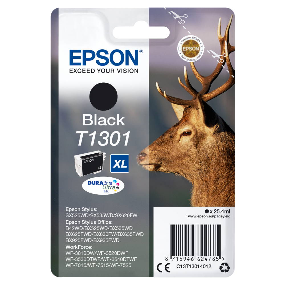 Epson T1301 Druckerpatrone | Schwarz | Epson Original | 25,4.